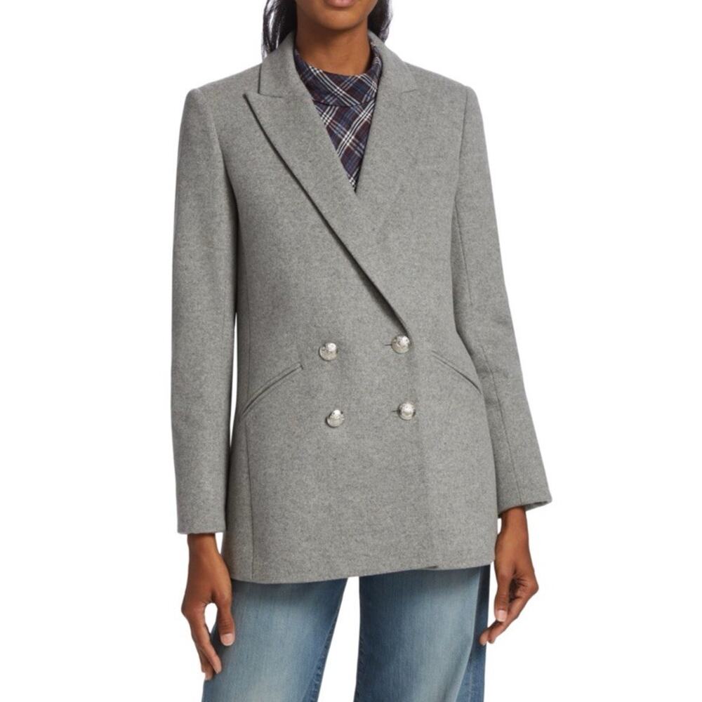 Veronica Beard Gray Double-Breasted Blazer